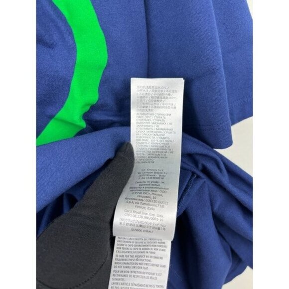 NWT Gucci Oversized Cotton Oval Interlocking GG Logo Blue T-Shirt size L - Picture 13 of 16